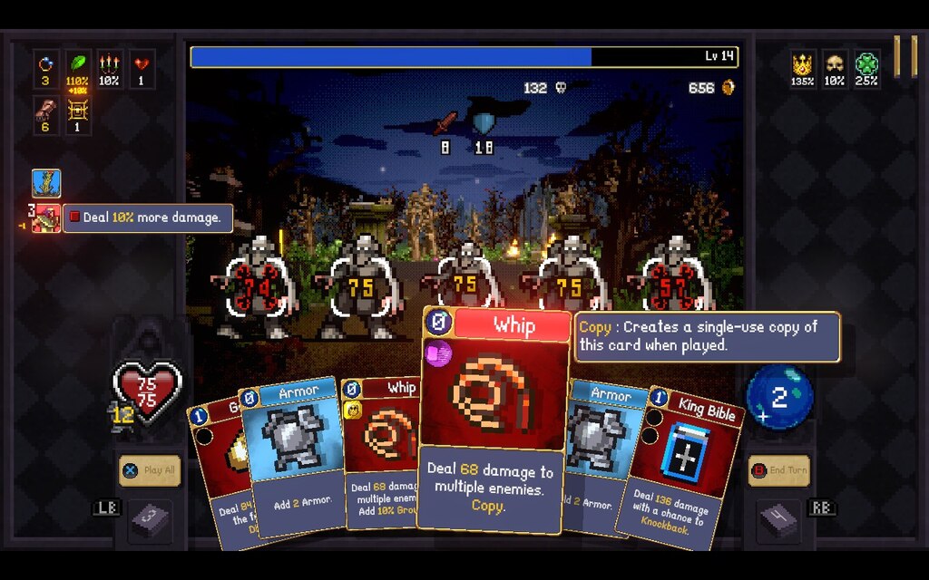 Inflicting damage in Vampire Crawlers.